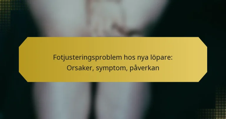 Fotjusteringsproblem hos nya löpare: Orsaker, symptom, påverkan