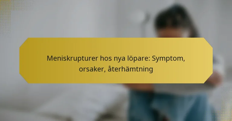 Meniskrupturer hos nya löpare: Symptom, orsaker, återhämtning